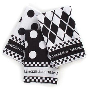 Black & White Dish Towels - Set of 3
